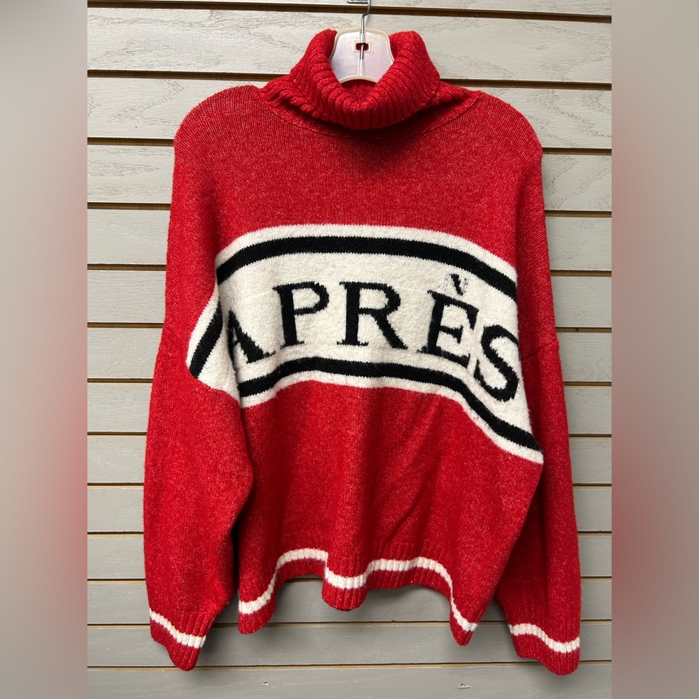 J.O.A. Red Après Turtleneck Sweater - Picture 2 of 7